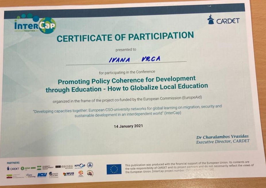 KONFERENCIJA “PROMOTING POLICY COHERENCE FOR DEVELOPMENT THROUGH EDUCATION: HOW TO GLOBALIZE LOCAL EDUCATION?”