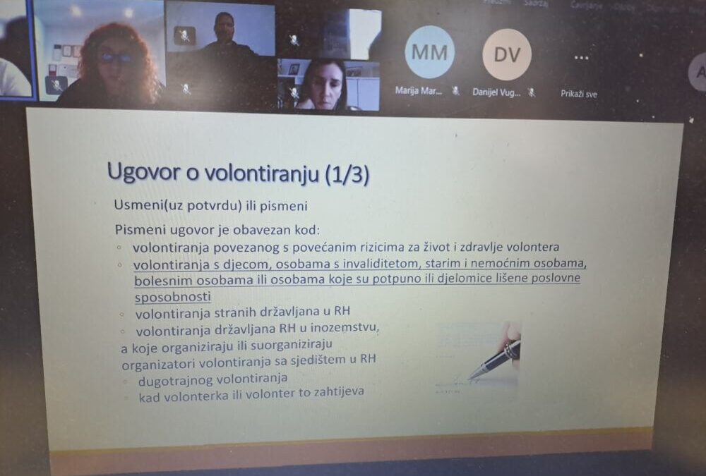 ONLINE RADIONICA UDRUGE MI SPLIT, – Upravljanje volonterima