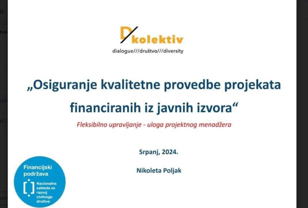 Online radionica „Osiguranje kvalitetne provedbe projekata financiranih iz javnih izvora“
