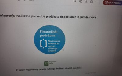 Online radionica: Osiguranje kvalitetne provedbe projekata financiranih iz javnih izvora