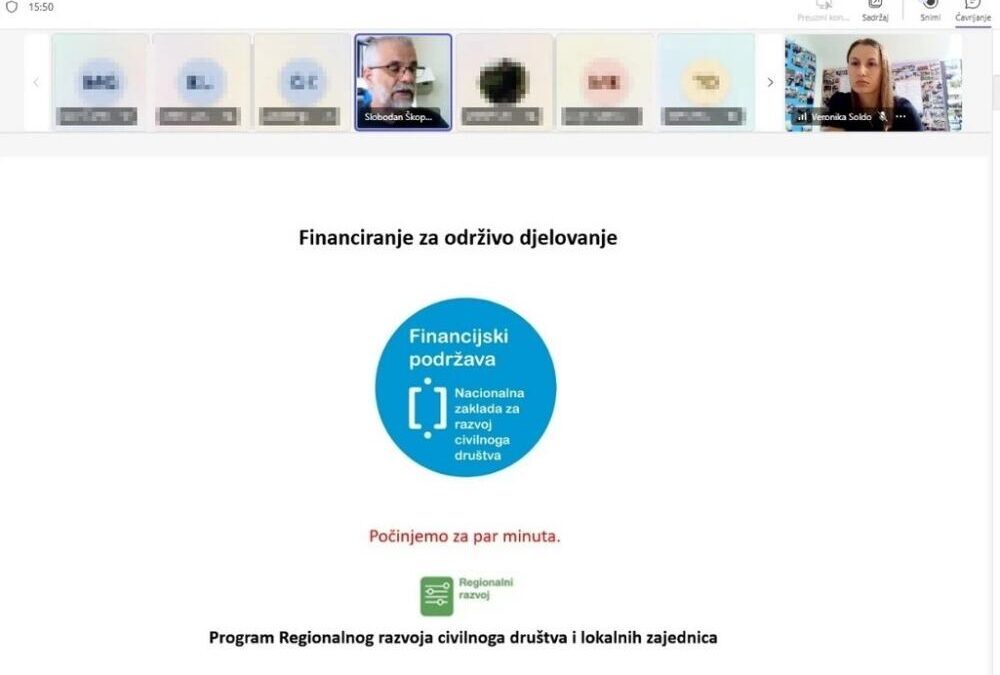 Edukativna radionica „Financiranje za održivo djelovanje: Modeli prikupljanja sredstava za djelovanje organizacija civilnoga društva“